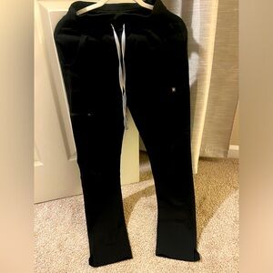 Figs high waisted black straight leg scrub pants